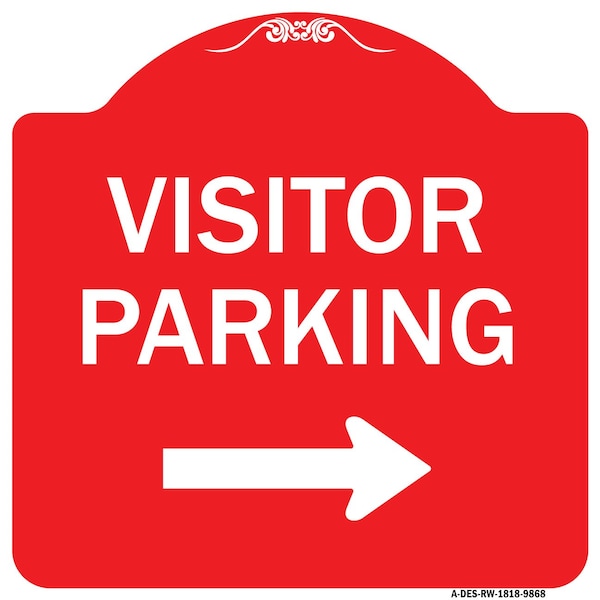 Signmission Visitor-parking Right Heavy-Gauge Aluminum Architectural Sign, 18" x 18", RW-1818-9868 A-DES-RW-1818-9868 - main